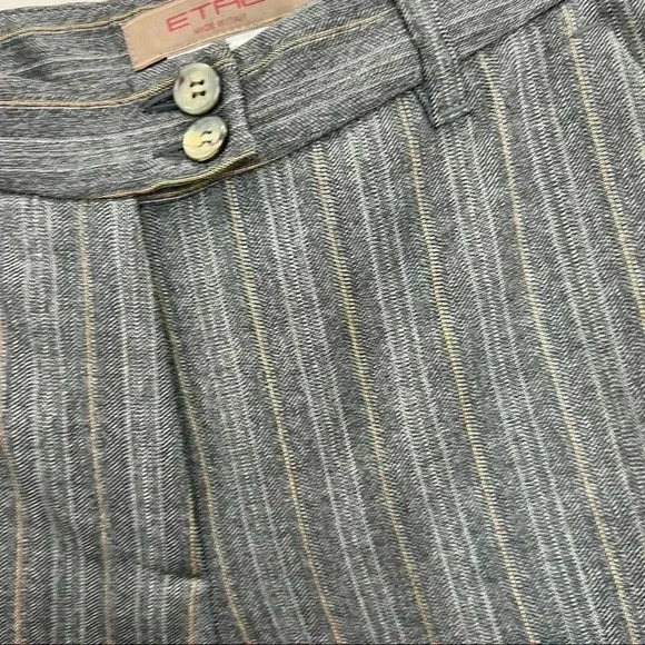 Etro Womens Wool Striped High Rise Wide Leg Pants Trousers Gray Size 38 - Picture 10 of 12